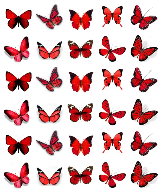 RED BUTTERFLIES 30 Cupcake Toppers Edible Wafer Paper Fairy Cake Toppers 2 20 PicClick UK red-butterflies-30-cupcake-toppers-edible-wafer-paper-fairy-cake-toppers-2-20-picclick-uk