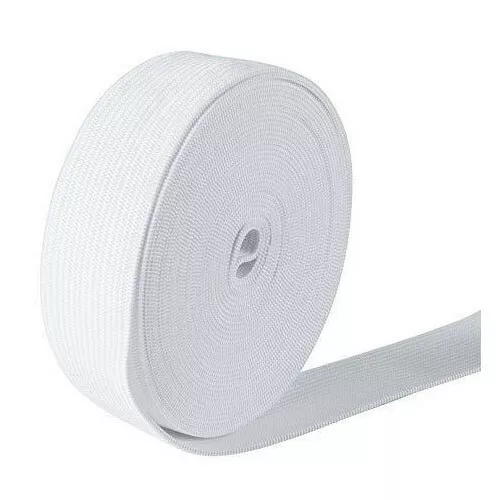 FLAT WOVEN 1 INCH WIDE FLAT ELASTIC WHITE QUALITY UK Seller