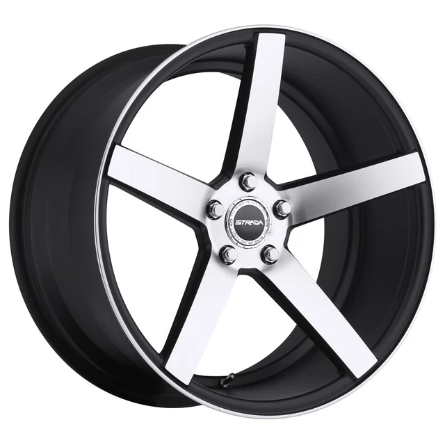 Strada S35 Perfetto 24x9 5x120 +25mm Black/Machined Wheel Rim 24" Inch