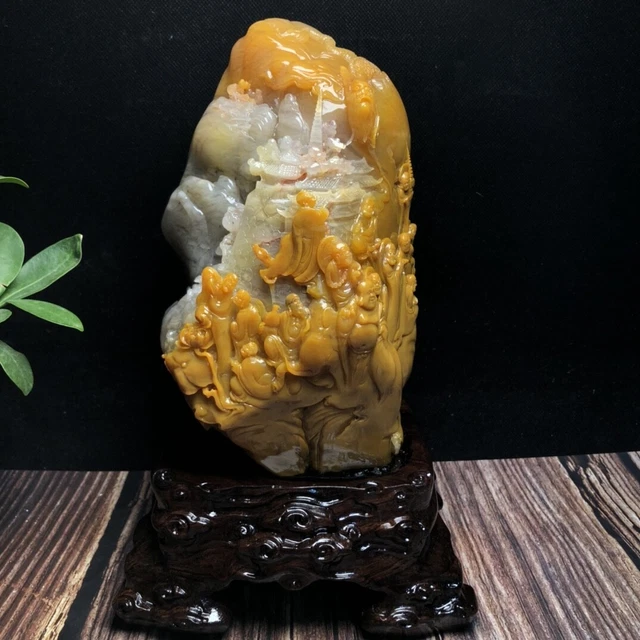 Chinese Exquisite Handmade Eighteen arhats carving Shoushan Stone Statue