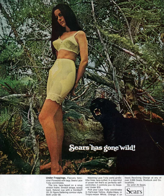 1969 VINTAGE SEARS Has Gone Wild Woman Bra & Girdle Color photo Print Ad  10x13” $21.15 - PicClick