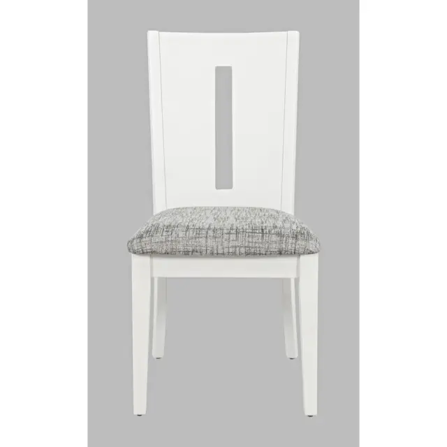Urban Icon Contemporary Slotback Upholstered Dining Chair (Set of 2), White