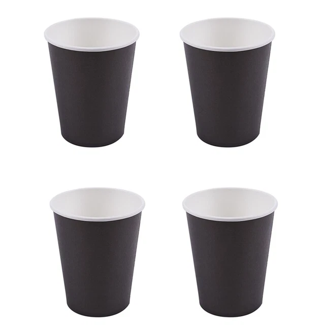 80 vasos de cartón (9 OZ) - platos unicolor fiesta de cumpleaños vajilla catering (negro V6O1