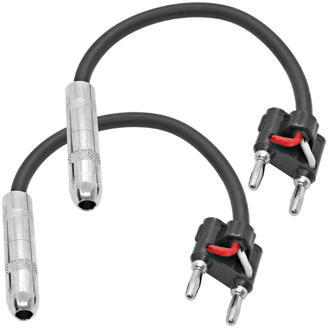 SAPT514-2 Pack of 6 Inch Banana Plug to 1/4 Inch TS Mono Fema...