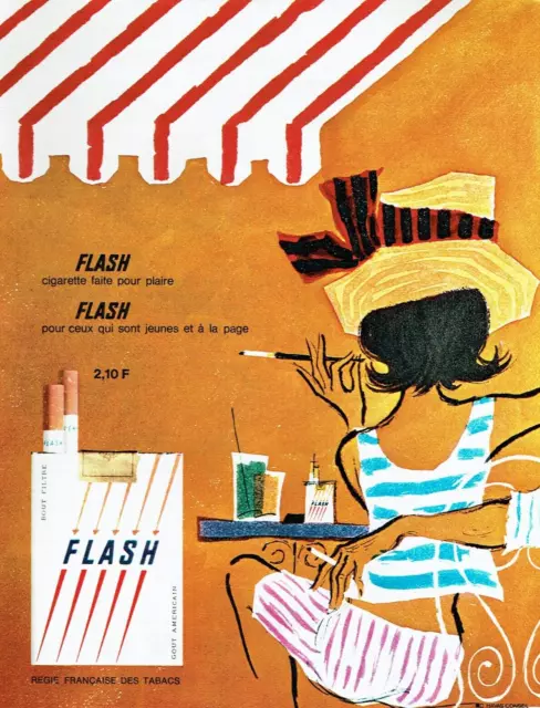 publicité Advertising 0523  1965   cigarettes Flash  gout américain