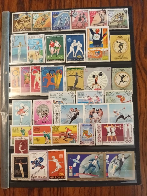 Lot de 38 Timbres Thématique "Jeux Olympiques" (THE 185)
