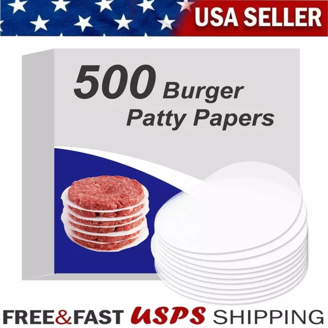 upto 500pcs 4 Inches Round Hamburger Patty Wax Paper Sheets For Burger Press