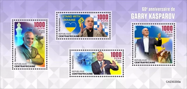 Chess Mikhail Tal Kasparov Carlsen MNH Stamps 2022 Central African