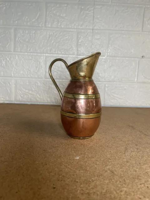 Vintage Peerage Banded Brass and Copper Jug Made in England