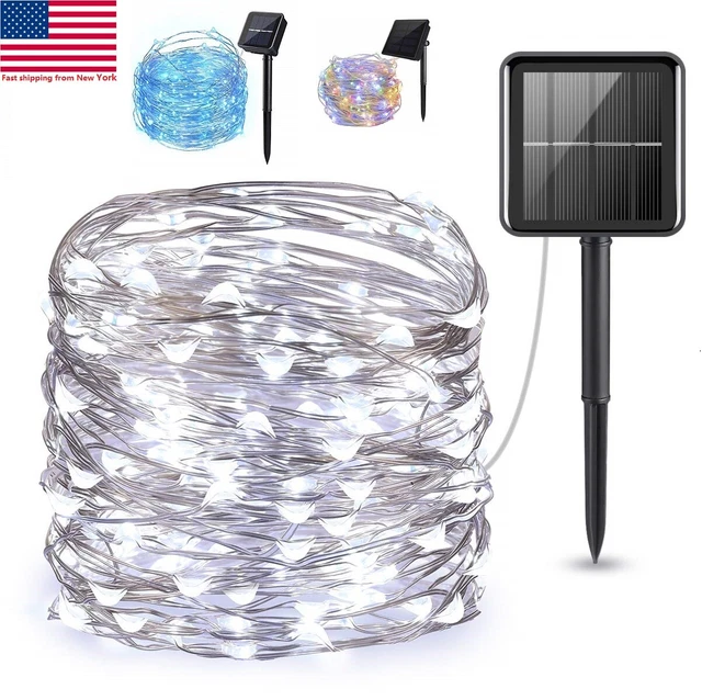 Solar 100LED Powered Copper Wire Fairy String Lights Mini Outdoor Garden Decor