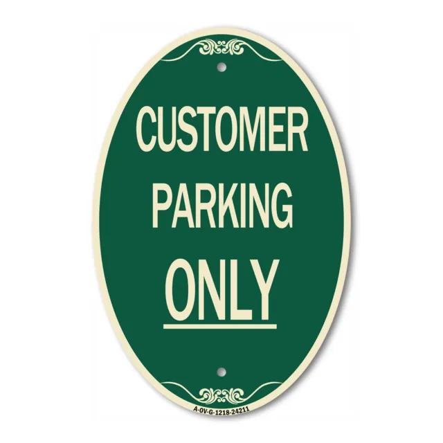 SignMission Designer Series Sign - Customer Parking Only 12" x 18" Aluminum Sign