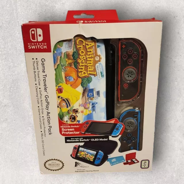 Animal Crossing New Horizons Nintendo Switch Game Traveler Case Action Pack Set