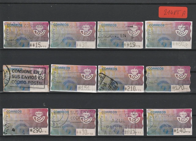 Spanien   Automatenmarken  gestempelt   12x  MiNr. 11