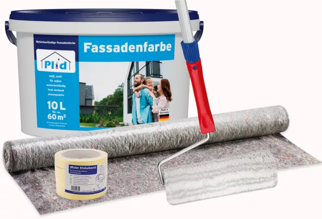 Color de fachada pintura exterior protección contra la intemperie de fachada juego de pintura Plus blanco