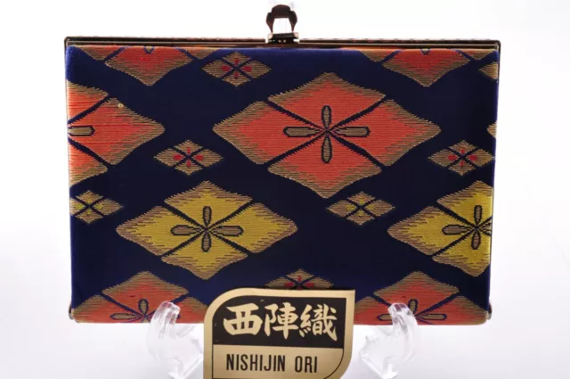 Japanese Kimono Nishijin Silk vintage Fabric Clasp Pouch Case #J0001