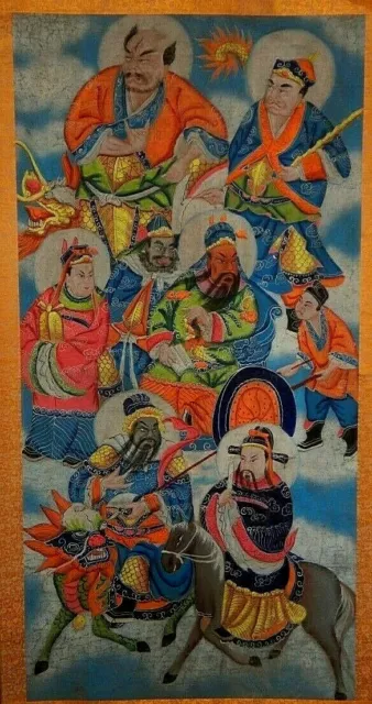Chinese Antique Painting, Large Scroll of Royalty, Beautiful, Colorful, Detailed