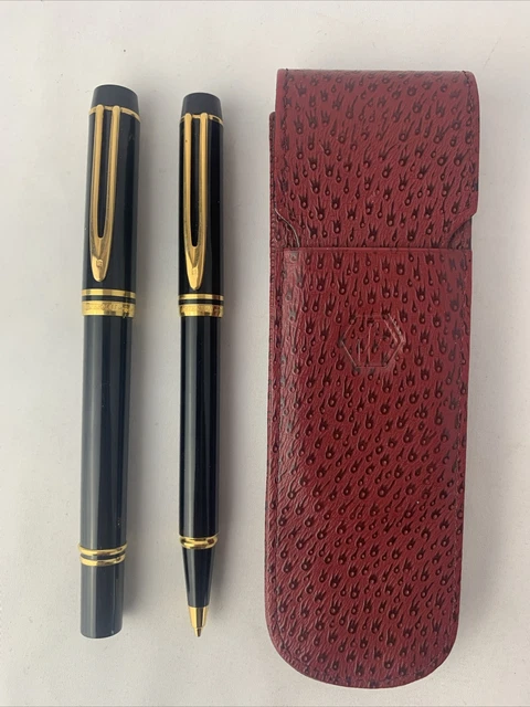 Parure Stylos Waterman Collection Man 33 Plume Et Bille Années 70 - Occasion Rare