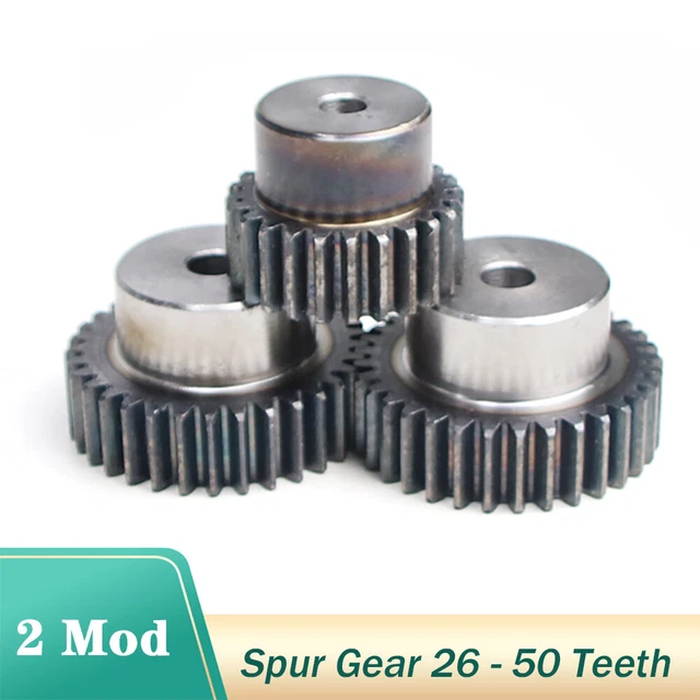 2 Mod Zahnrad Stirnrad 26 - 50 Zähne With Schritt C45 Ritzel Zahnrad aus Stahl