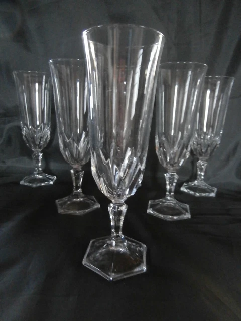 6 FLUTES, Verres à CHAMPAGNE en Cristal d'Arques , 15 cl,  Modèle  CHAUMONT