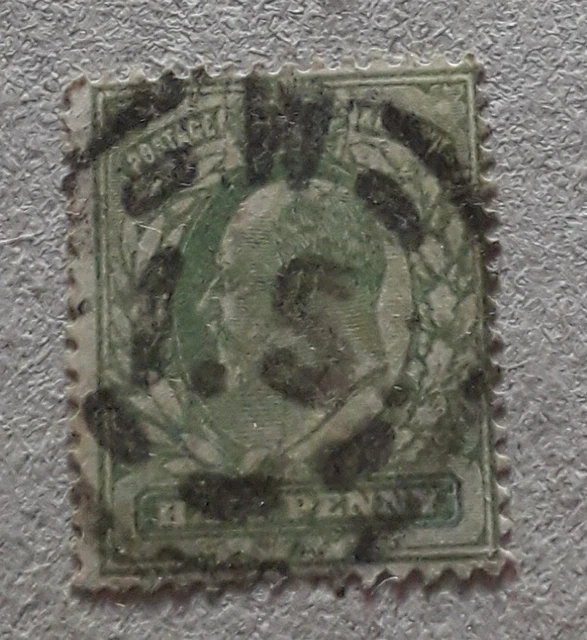 GB KEV11 1904 SG218 1/2d yellowish-green Inland Section cancel GU