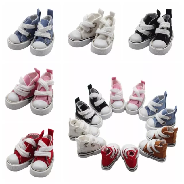 1 Pair 3.5cm Doll Fashion Mini Canvas Shoes Mini Canvas Dolls Shoes  1/8 BJD