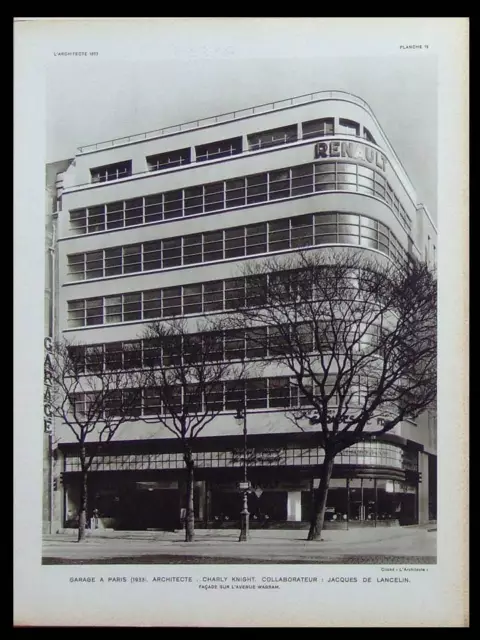 L'ARCHITECTE 1933 PARIS Garage Renault, 58 Rue Beaubourg, Ecole Cachan ...