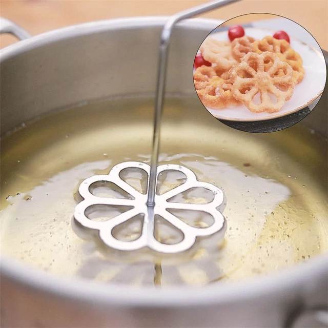 Maker Aluminum Swedish Rosette Cookie Bake Mold Iron MakerWaffle Bunuelos Mold