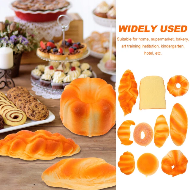 10pcs Fake Cake Artificial Bread Set Bakery Decoration Photography Props 3