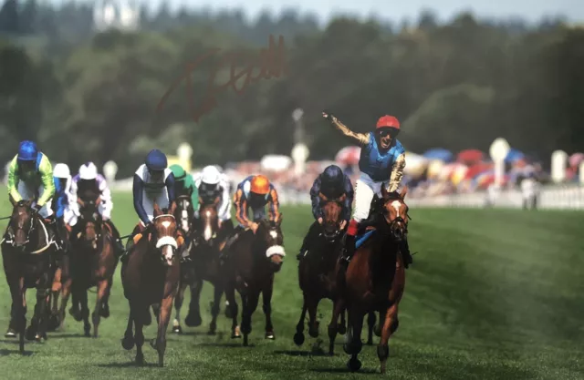 Frankie Dettori Signed Courage Mon Ami 12x8 Photo Horse Racing Autograph