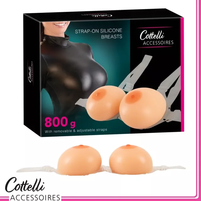 Sexy Seno Indossabile Strap on Silicone Breasts 800 g Cottelli Uomo Donna Erotic