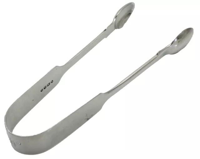 Antique Pair Silver Sugar Tongs Olive Ice Victorian Solid Sterling Lon 1855 VSY