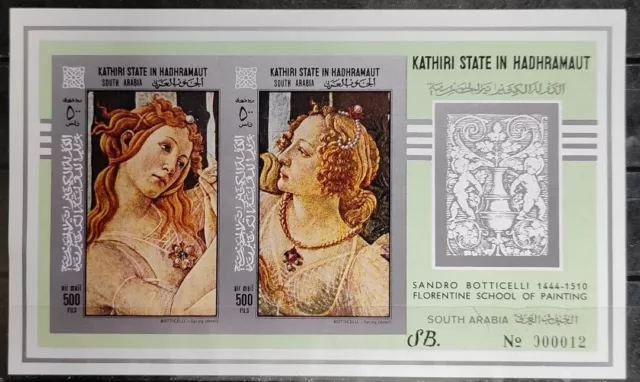 Sellos-Aden-Kathiri- Hoja Bloque Imperforada Mnh**-Michel Bl 18B