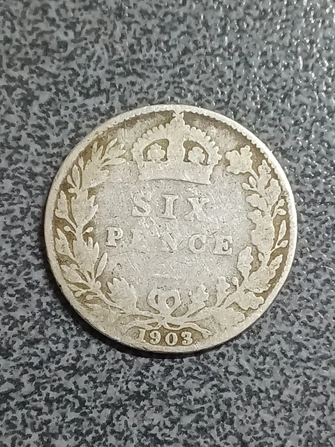 1903 Edward VII Sixpence 6d Silver Coin in Good Collectable Condition