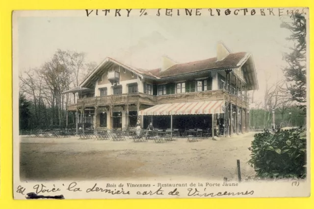 cpa 75 PARIS in 1905 Bois de Vincennes Terrace du RESTAURANT de la PORTE YELLOW
