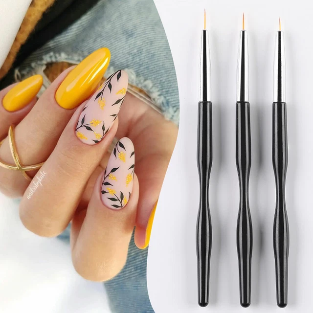 3pcs Nail Art Liner Zeichnung Pinsel Linie Malen Nagel UV Gel Pinsel Stift Set
