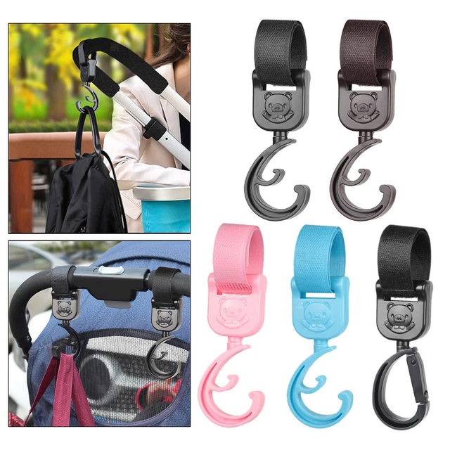 2 Stück Kinderwagen-Haken-Clip, Kinderwagen-Haken für Trolley, Geldbörse,
