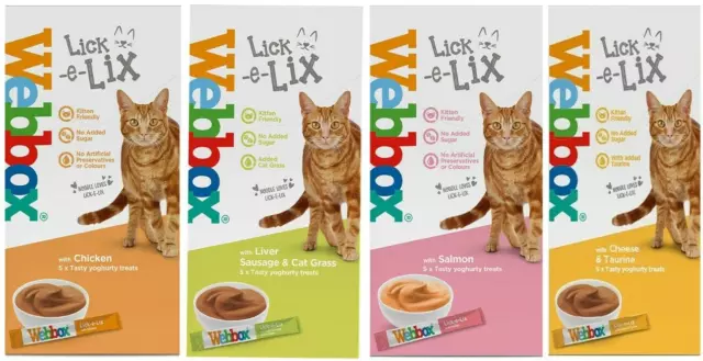 Webbox Cat Delight Lick-e-Lix Yoghurt Cat Treat Chicken Cheese Salmon Liver