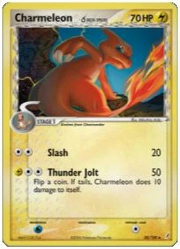 Damaged, English Pokemon Reverse Holo Charmeleon (Delta Species) - 30/100 - Unco