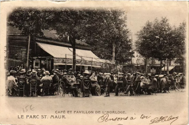 CPA AK Cafe and Pavillon de L'Horloge Le Parc St-MAUR (390473)