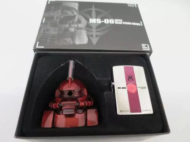 Zippo Char Zaku MS-06 Oil Lighter and Head Stand Model w/ Box Unused