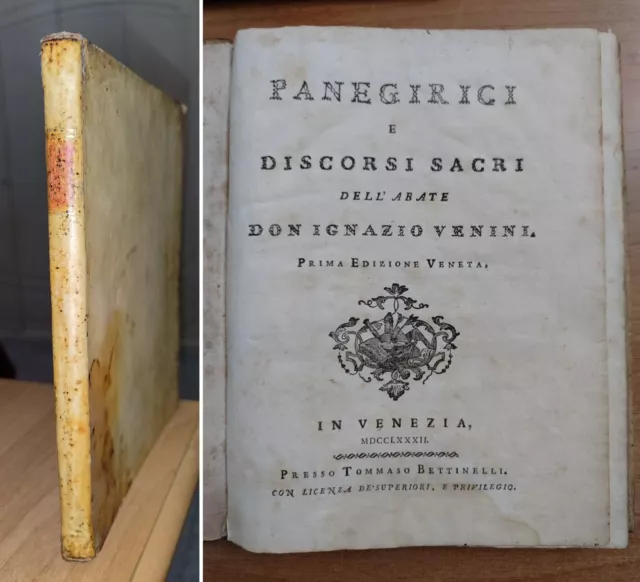 Venini PANEGIRICI E DISCORSI SACRI: su SANTI e MARIA nei VANGELI 1 edizione 1782