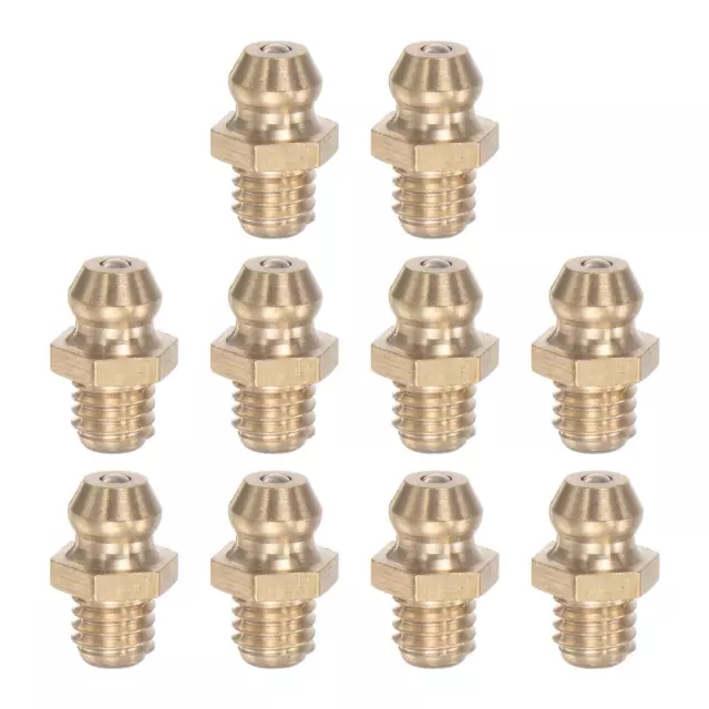 Laiton Droit Graisse Raccord M6 x 1mm Filetage Hydraulique Graisse Raccord 10Pcs