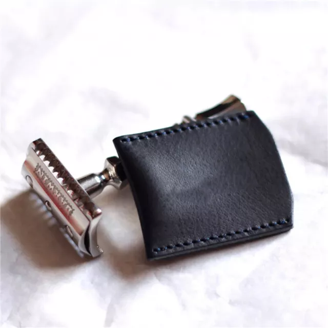 1PC Double Edge Safety Razor Head Sleeve Protective Case Leather Without Raz SN❤