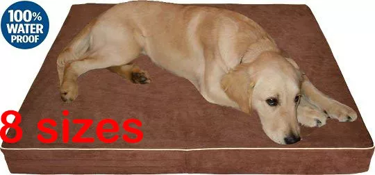 Durable Waterproof Orthopedic MEMORY FOAM Pet Dog Bed w/ removable Suede cover