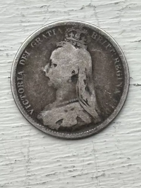 Queen Victoria 1889 Sixpence 6 Pence Victoria jubilee Head British Silver coin