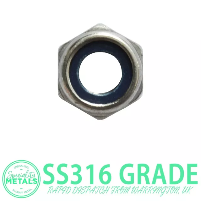 A4 Marine Grade Stainless Steel Nyloc Nylon Insert Lock Nuts | M6 to M20 Sizes