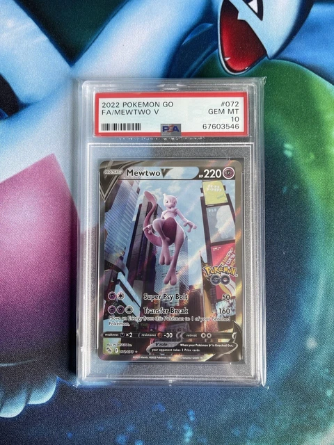 PSA 10 Mewtwo V Alt Art Pokemon GO 072/078 Holo Ultra Rare GEM MINT Pokemon TCG