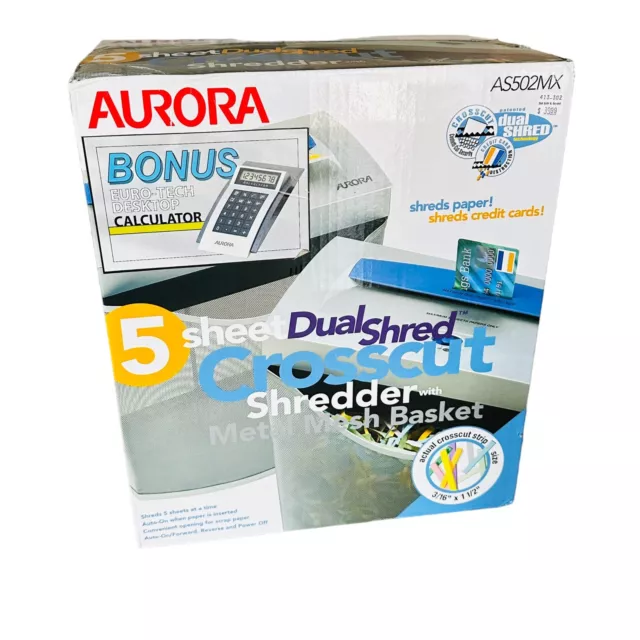 Aurora AU502MX Crosscut 5 sheet dual Shredder