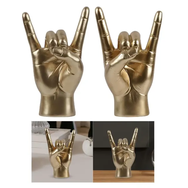Statue de geste de main rocheuse, Figurine de geste musical pour bureau,
