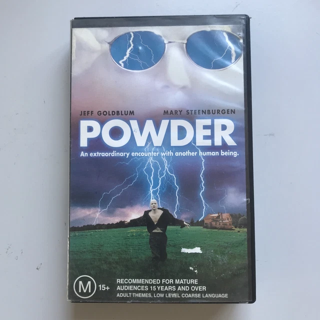 POWDER MOVIE VHS 1995 Jeff Goldblum Sci Fi Film Albino Film Exrental